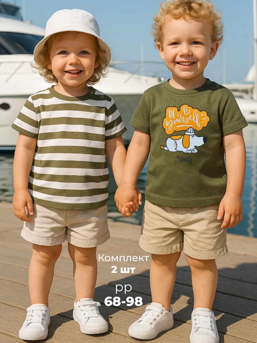Футболки для малышей комплект 2 шт