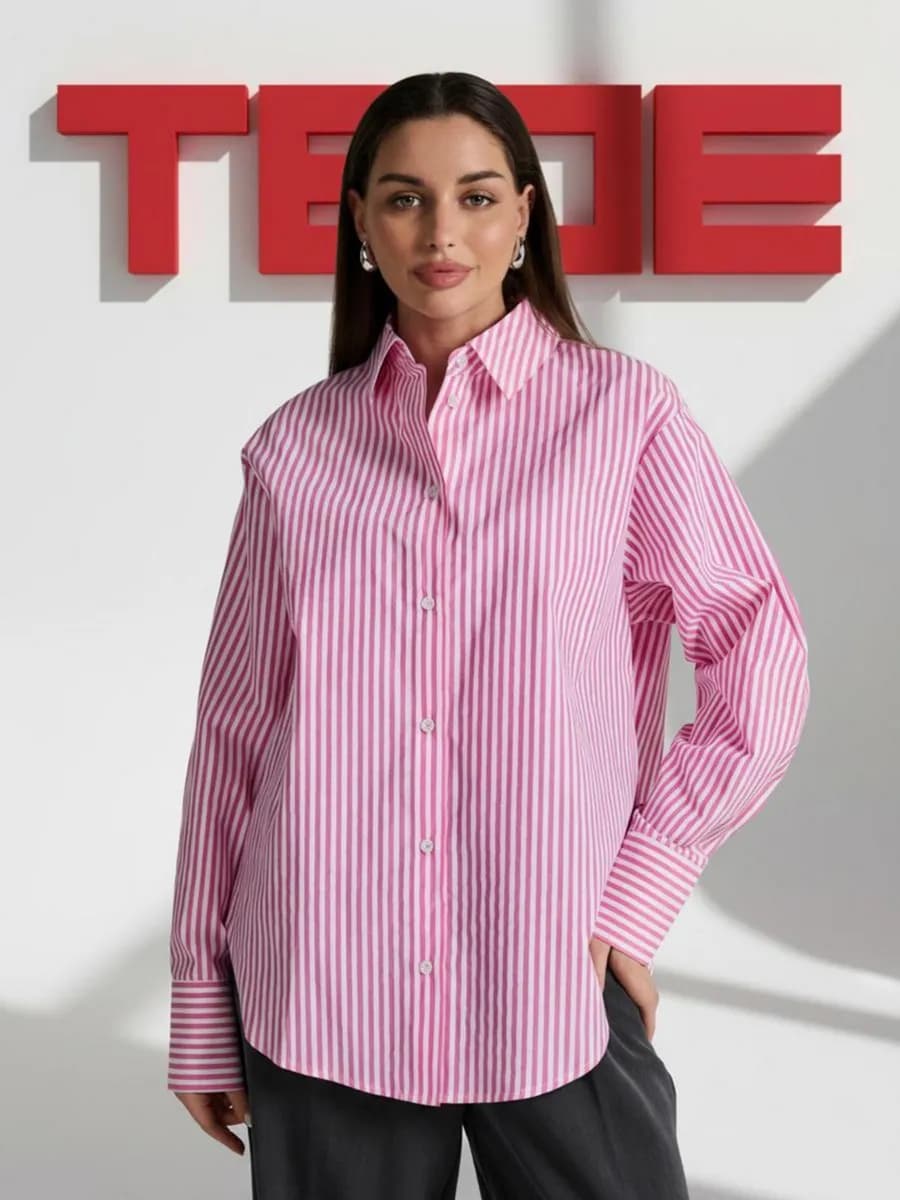 Удлиненная рубашка в полоску