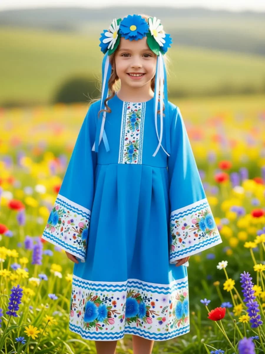 Русский народный костюм платье с венком