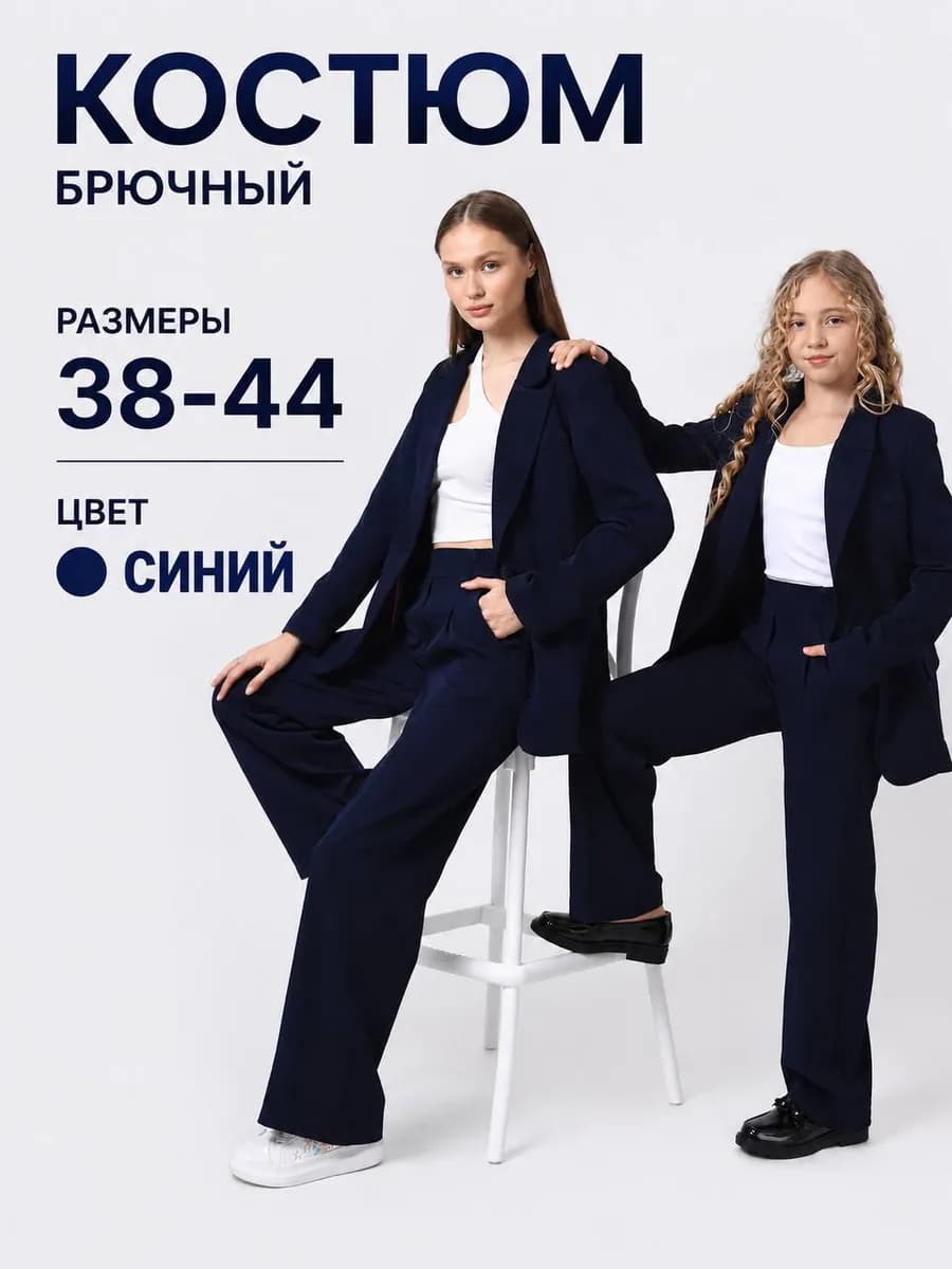 Костюм школьный брюки и пиджак классический двойка