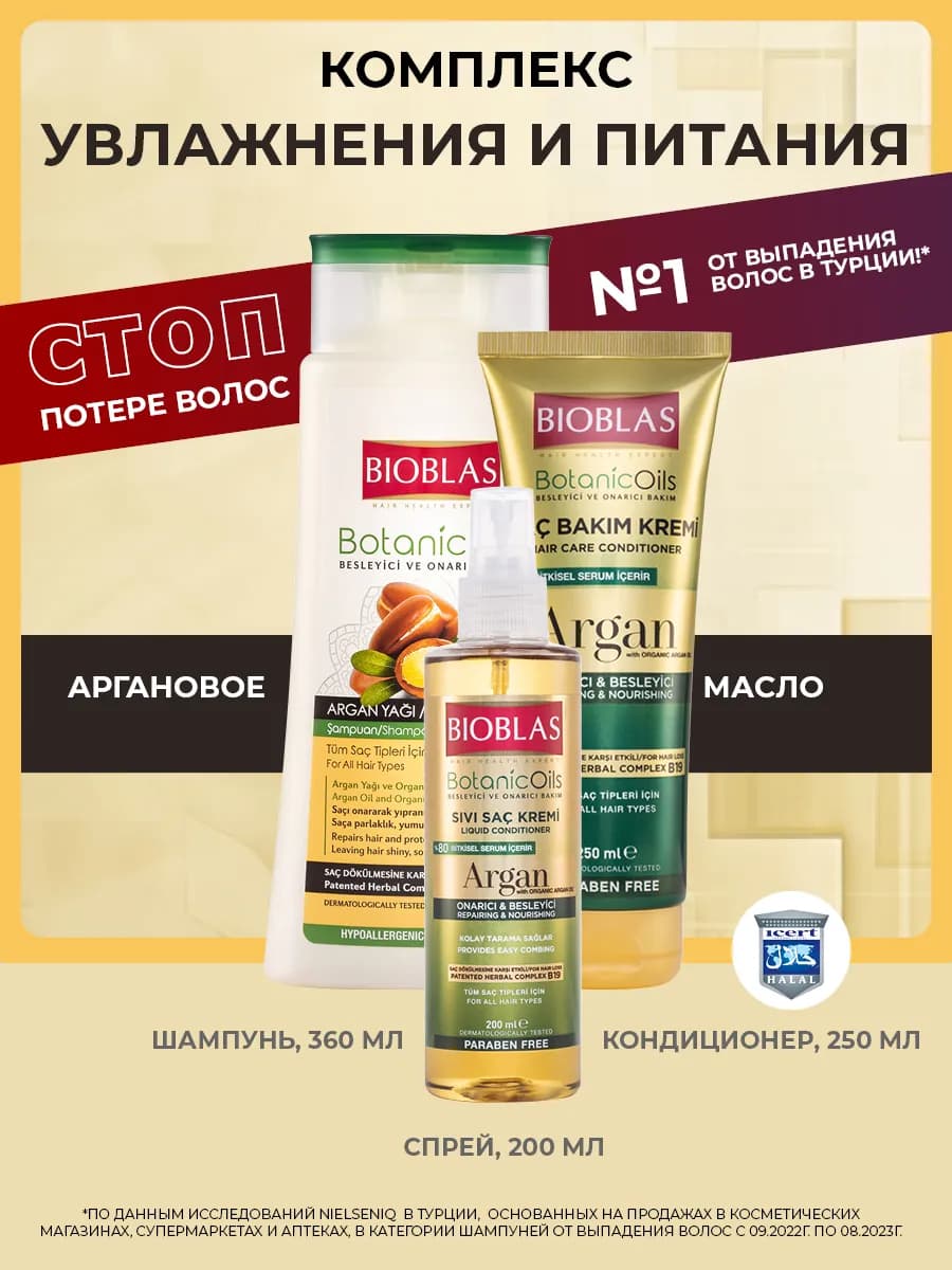 Шампунь бальзам и спрей несмываемый для волос