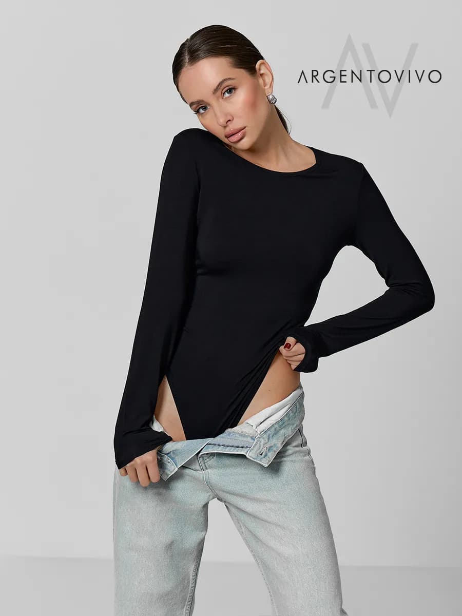 Боди с длинными рукавами