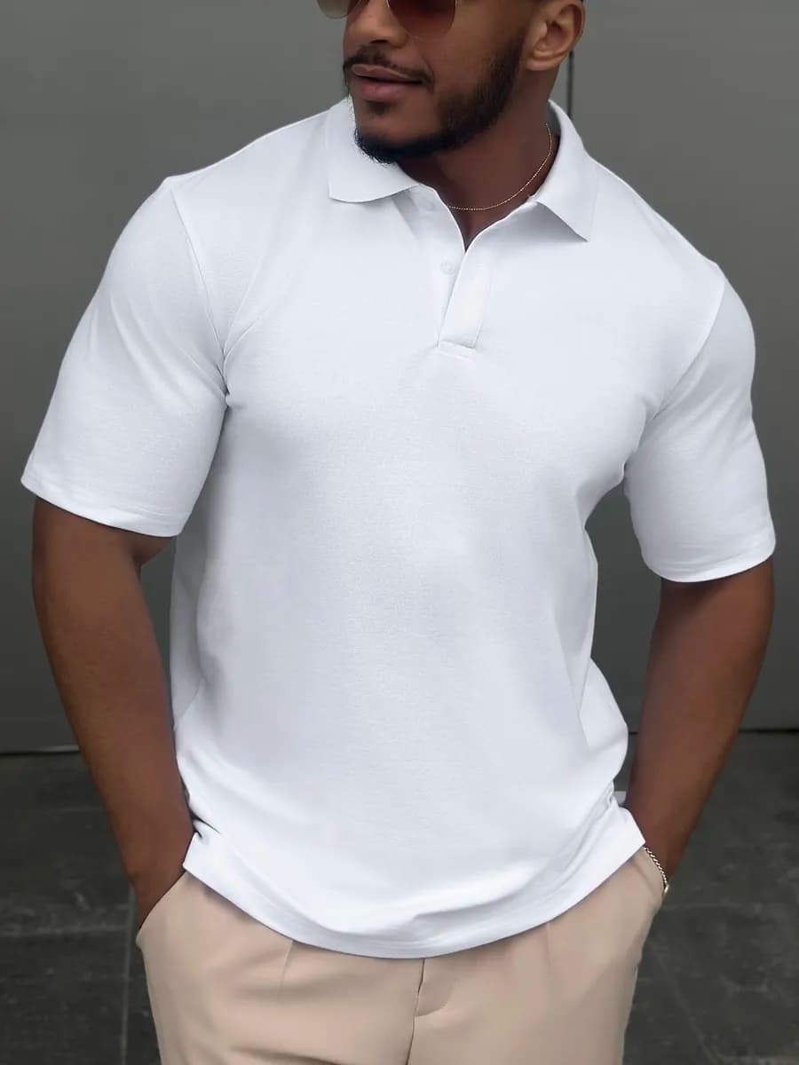 Хлопковая футболка поло с коротким рукавом