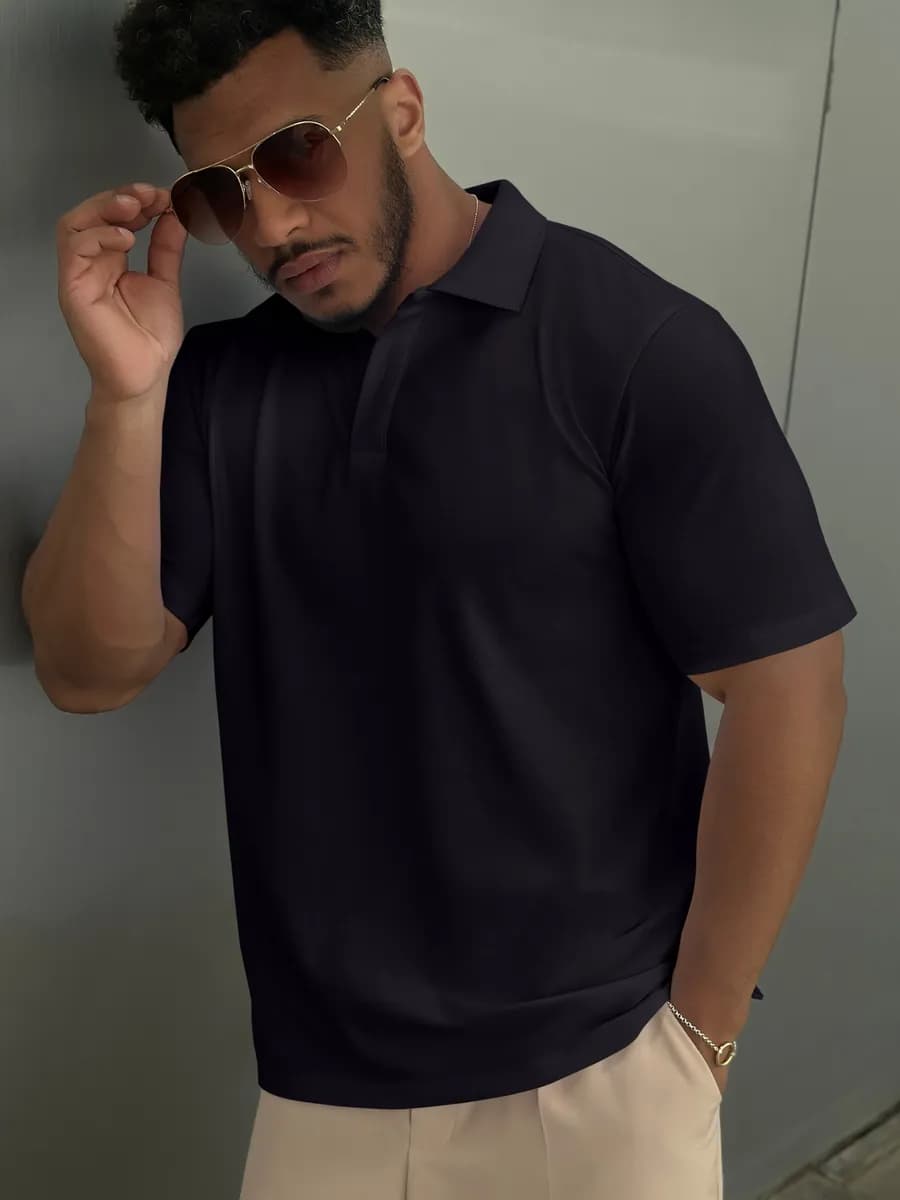 Хлопковая футболка поло с коротким рукавом