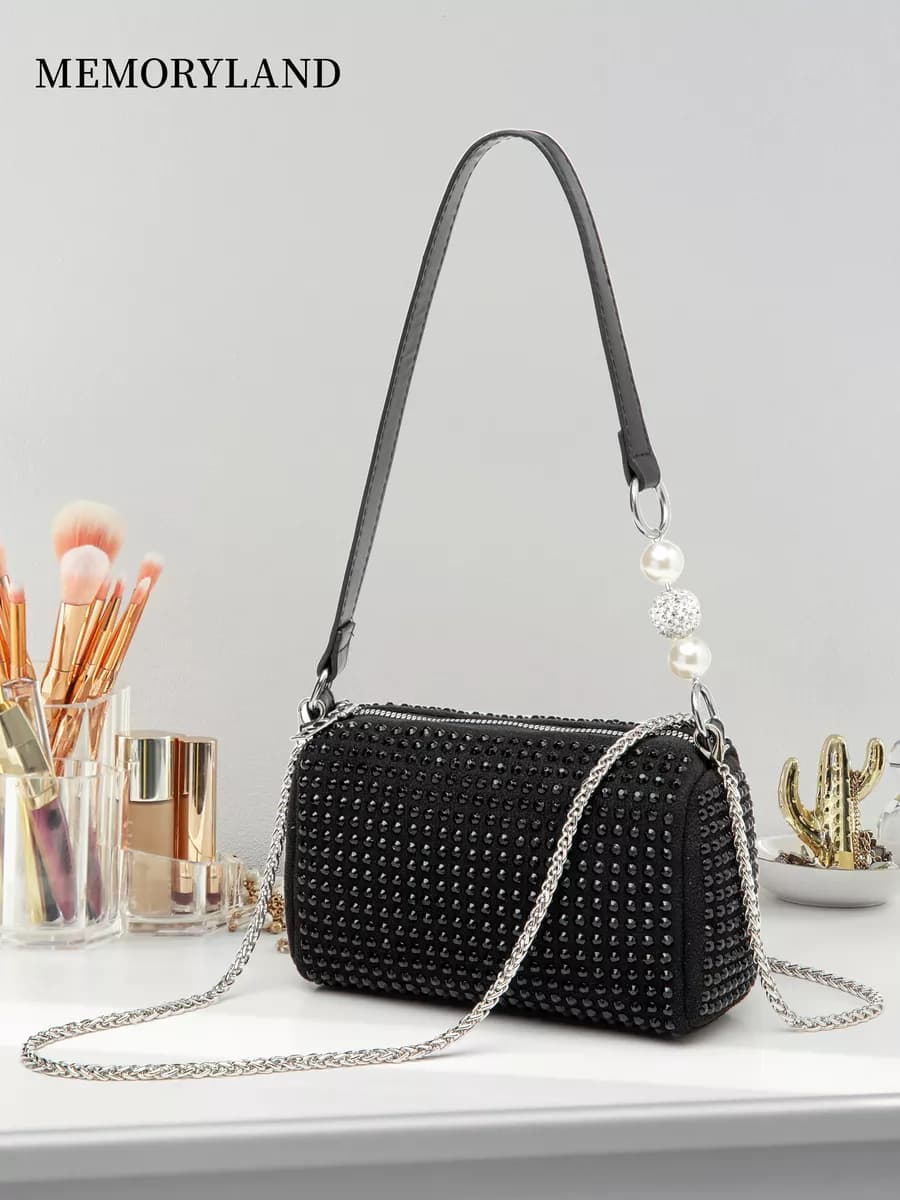 Сумка-цепочка через плечо с бриллиантами вечерняя