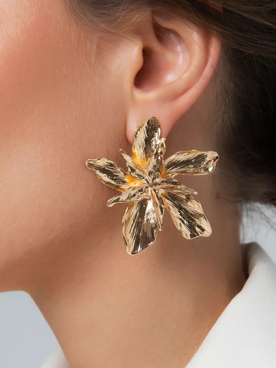 Серьги крупные цветы бижутерия