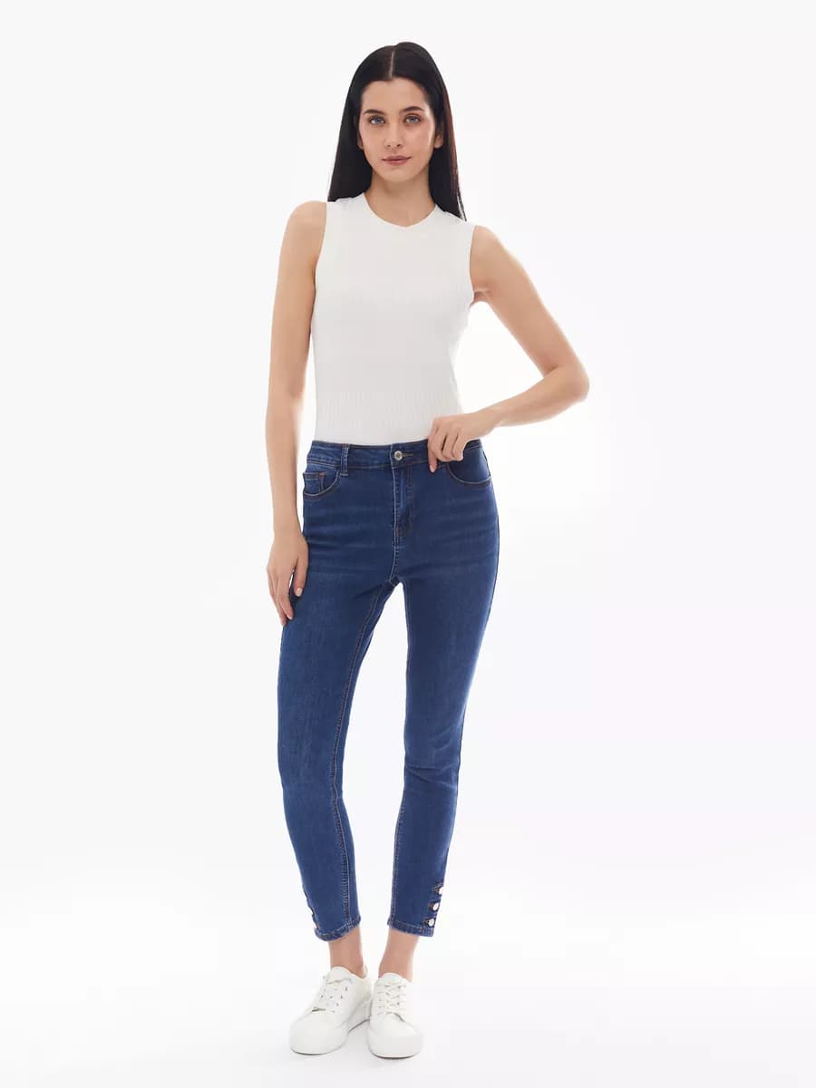 Женские джинсы Skinny с пуговицами