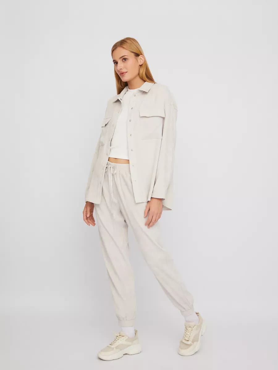 Женские вельветовые брюки-джоггеры