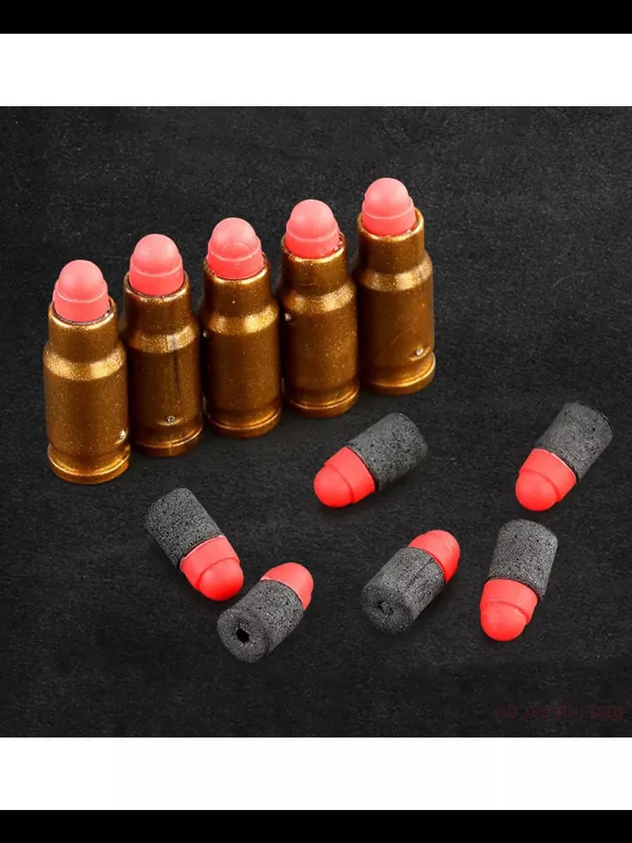 Пульки гильзы мягкие для детских пистолетов 10пулек 8гильз