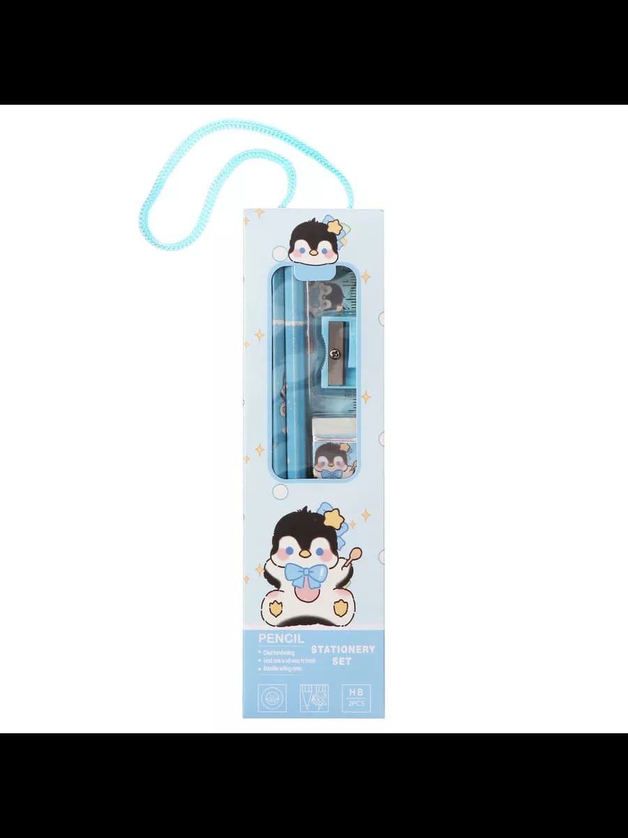 Набор канцелярский, 5 предметов, голубой