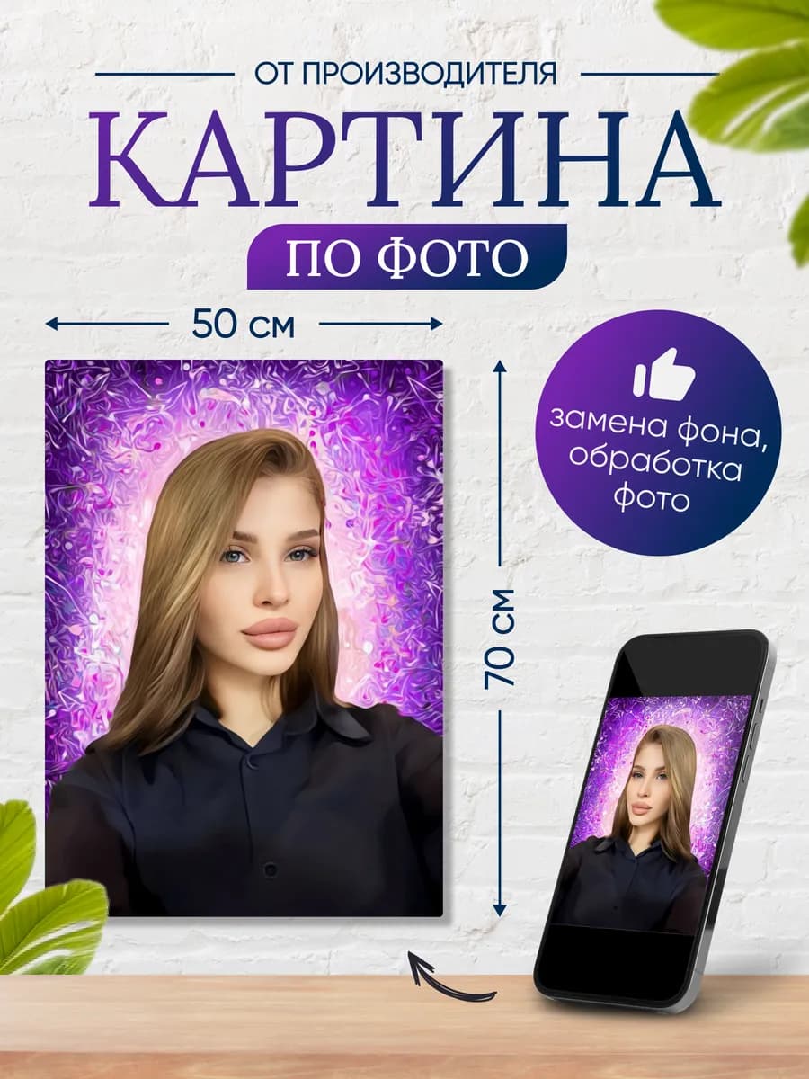 Картина по фото на холсте на заказ 50х70