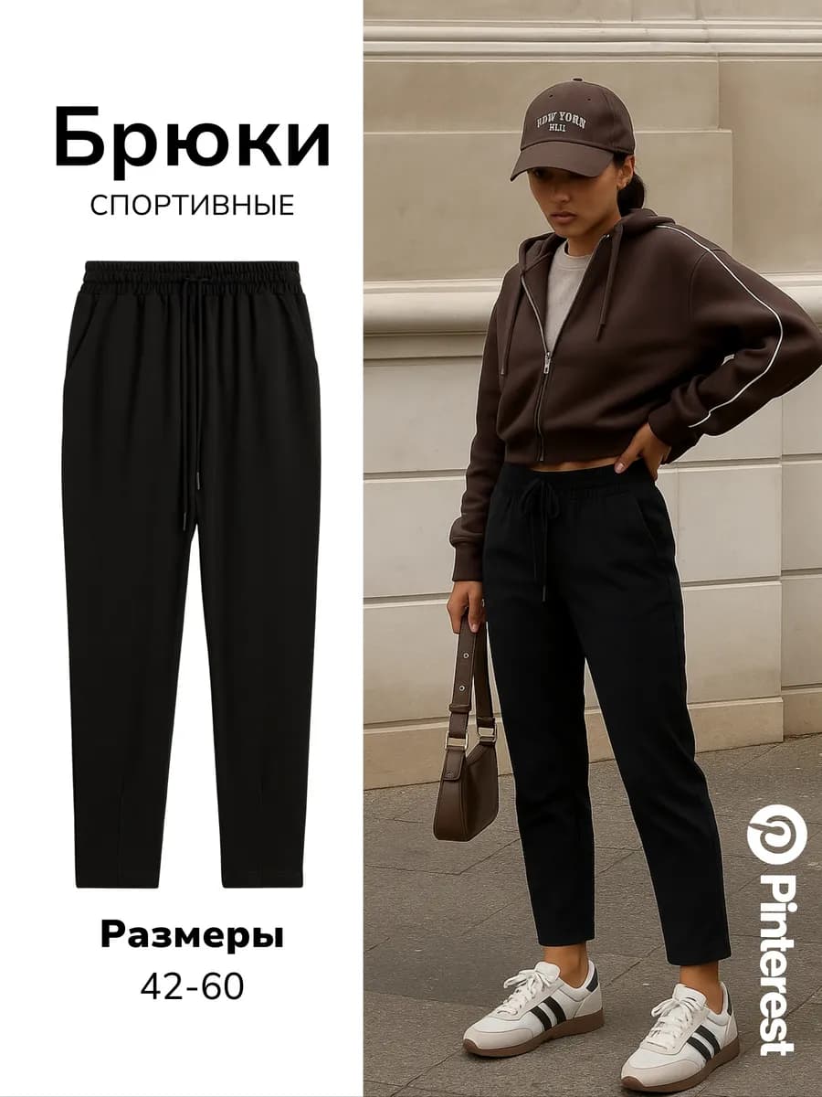 Брюки спортивные укороченные с большими размерами