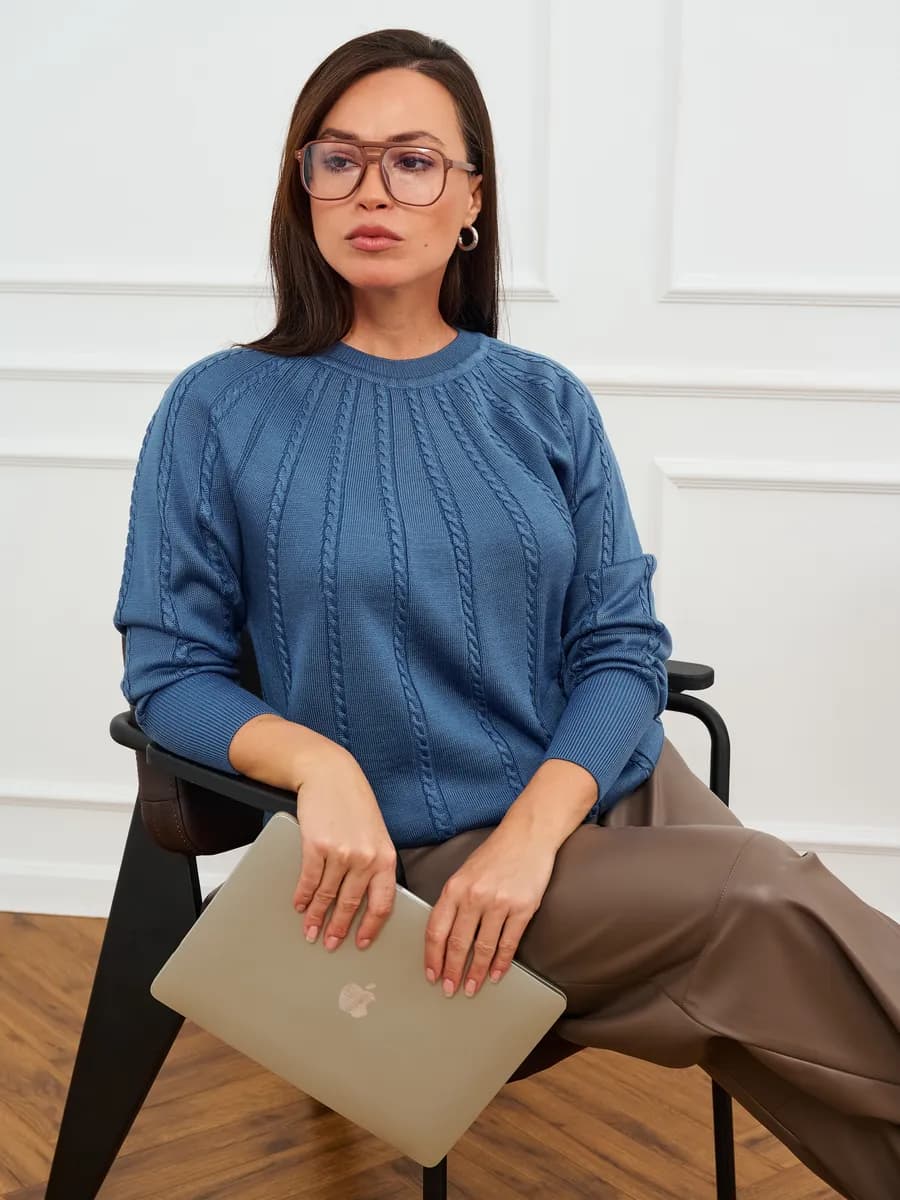 Джемпер вязаный больших размеров