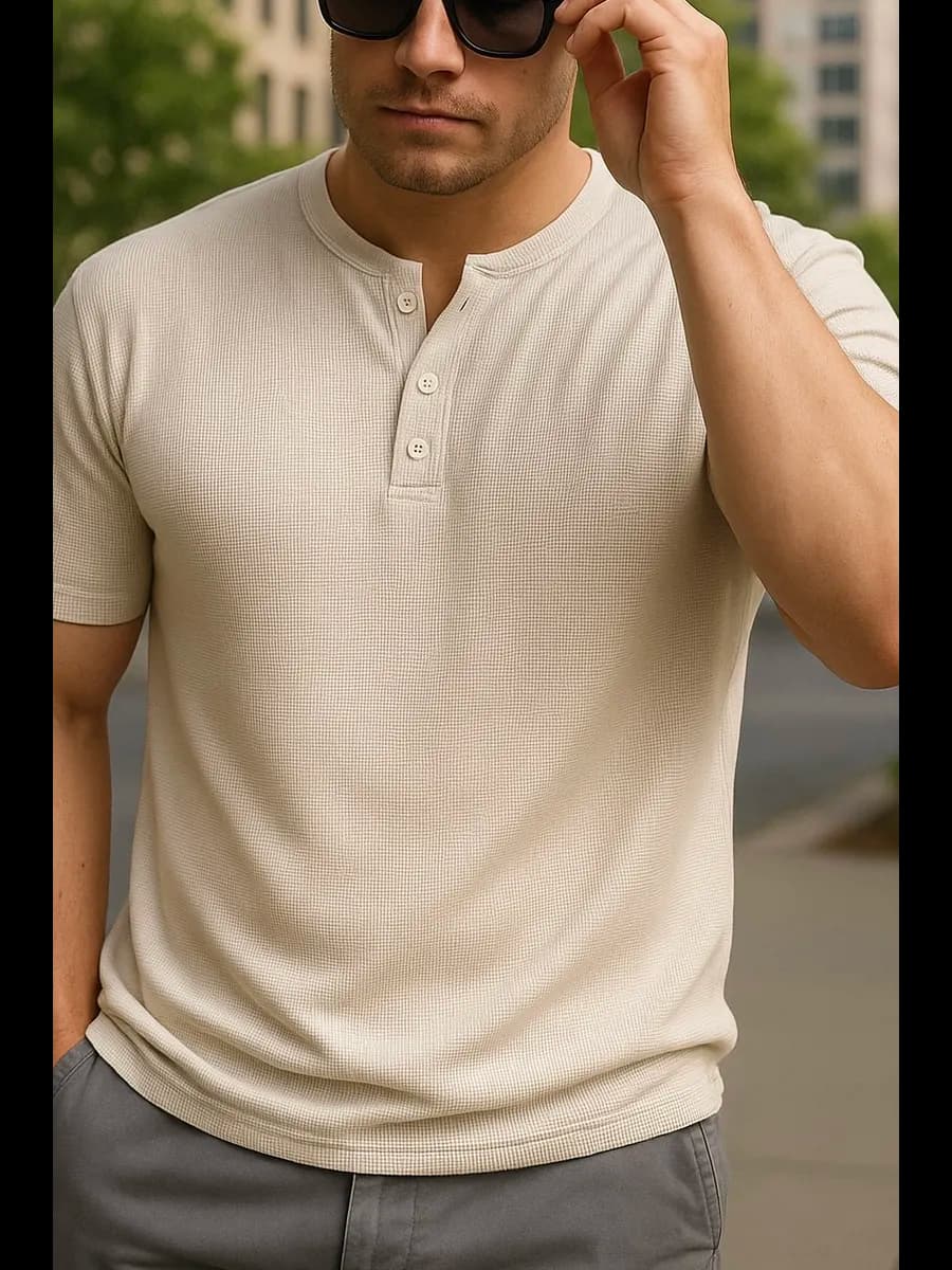 Футболка поло мужская на пуговицах с коротким рукавом