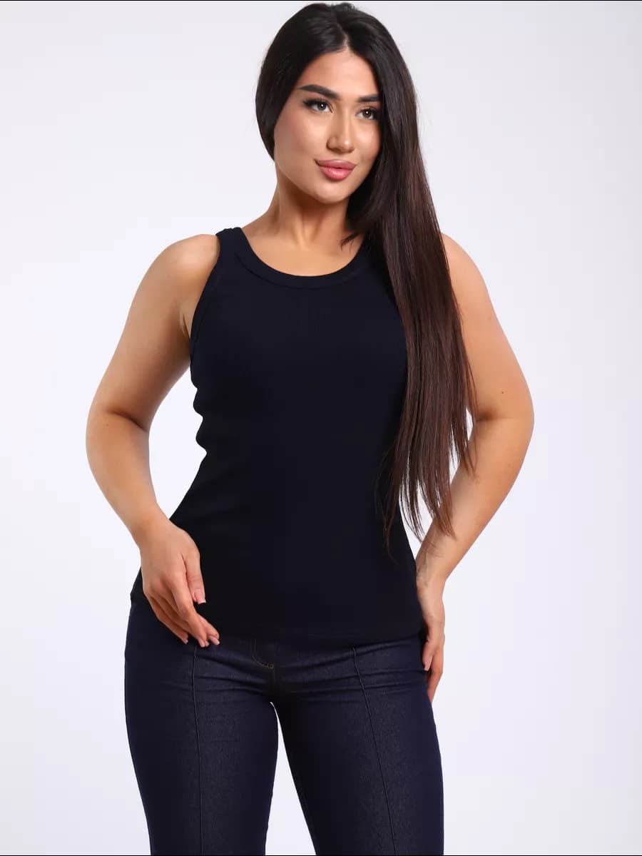 Майка базовая спортивная под пиджак в рубчик новогодняя