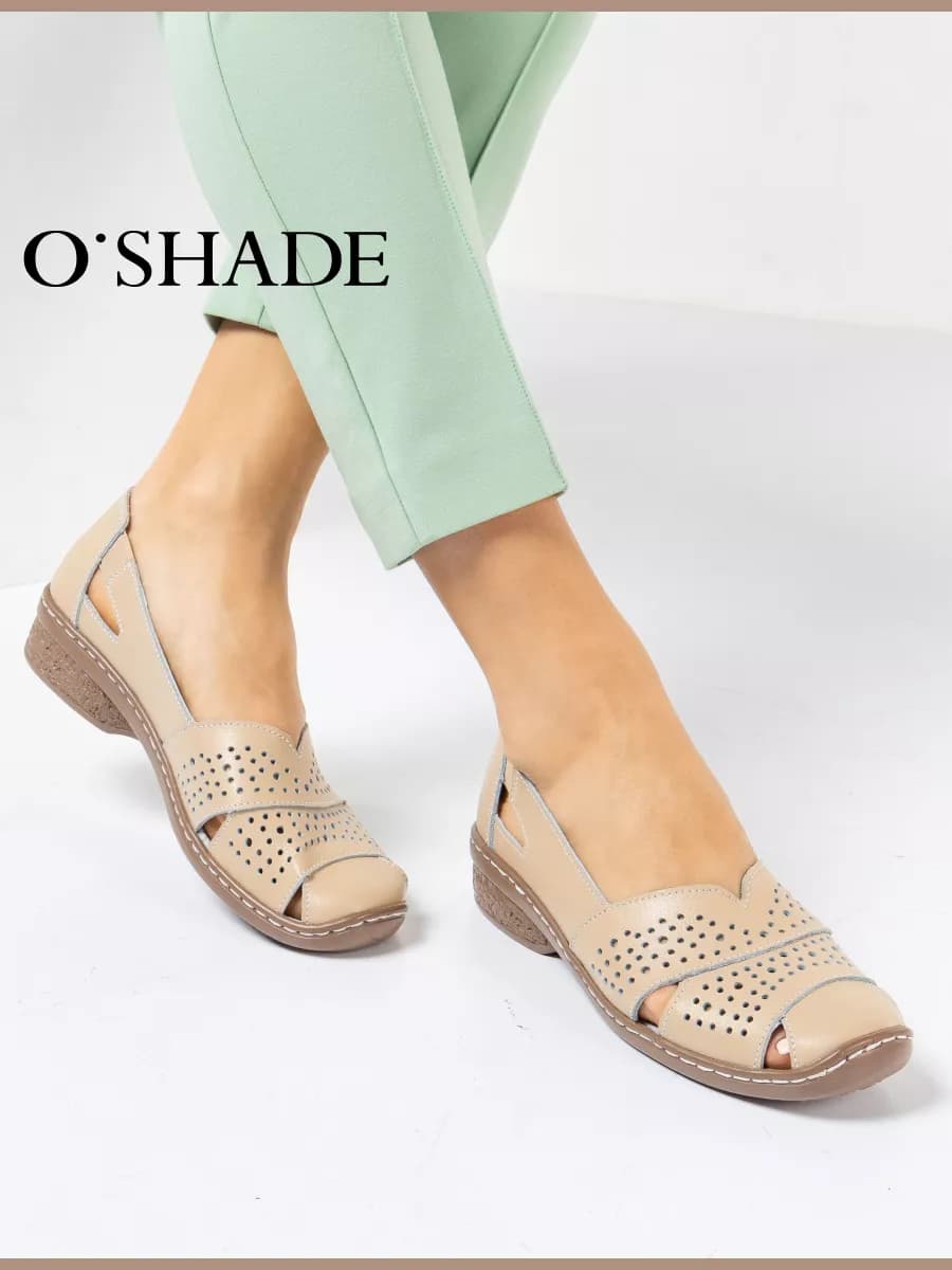 Туфли женские на низком каблуке - фото 1