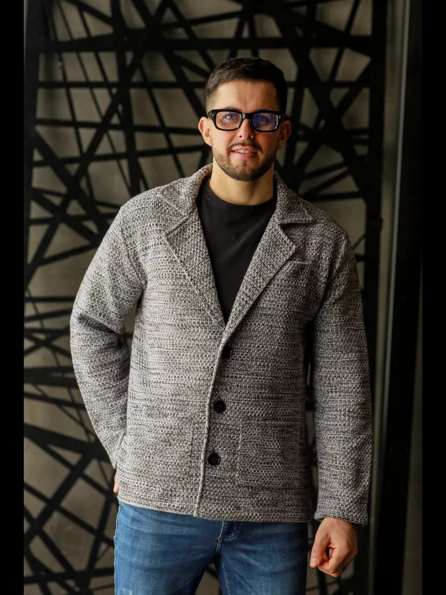 Пиджак вязаный под джинсы без подклада