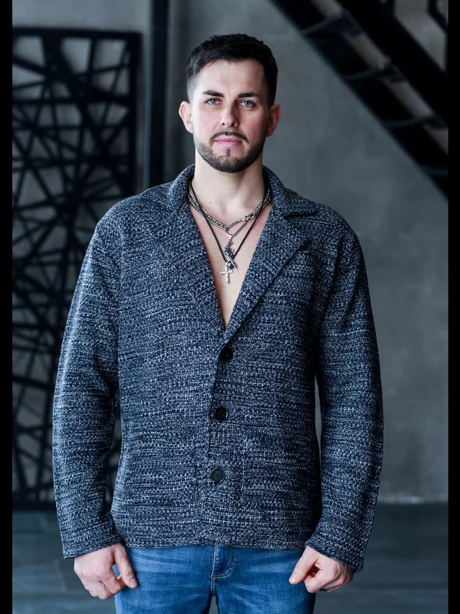 Пиджак вязаный под джинсы без подклада