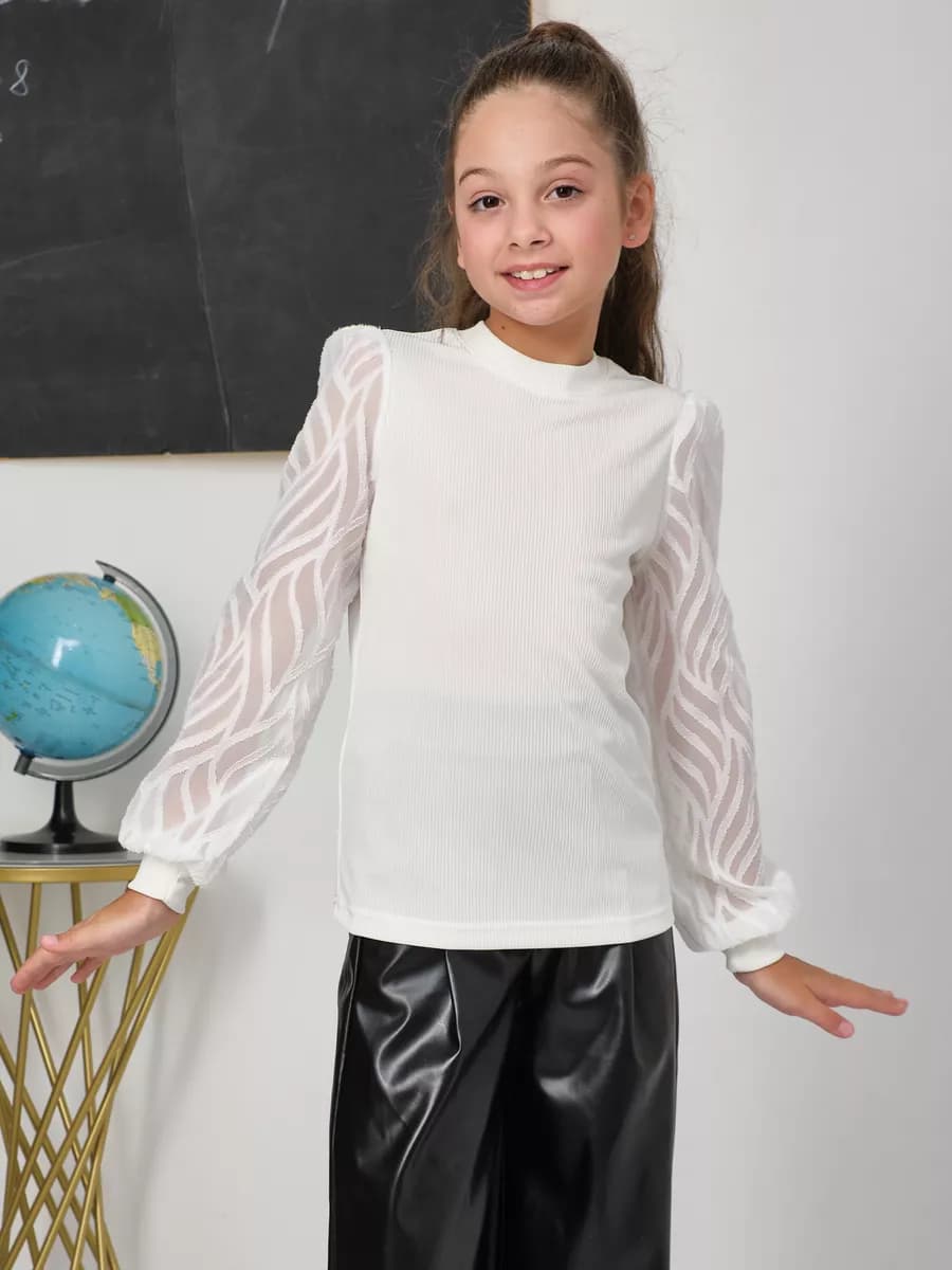 Блузка школьная с длинным рукавом