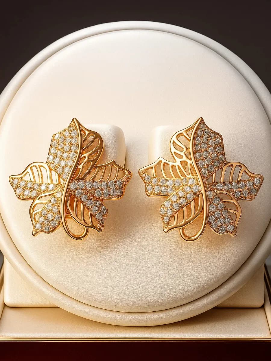 Серьги позолоченные бижутерия вечерние украшения