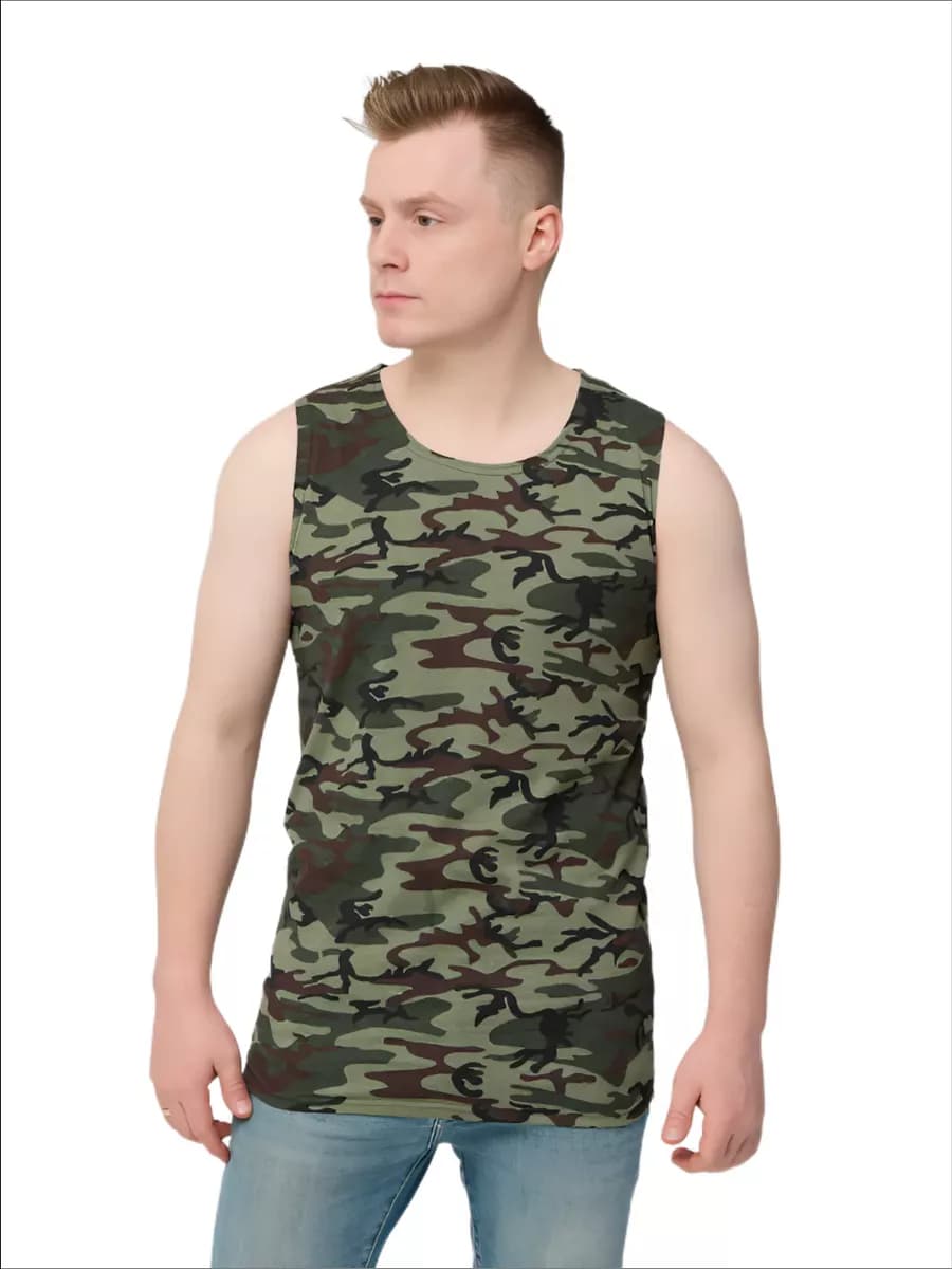 Майка с принтом камуфляж