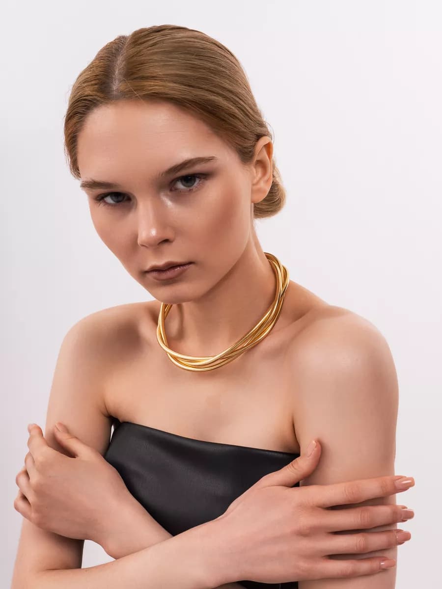 Колье на шею бижутерия плетеное