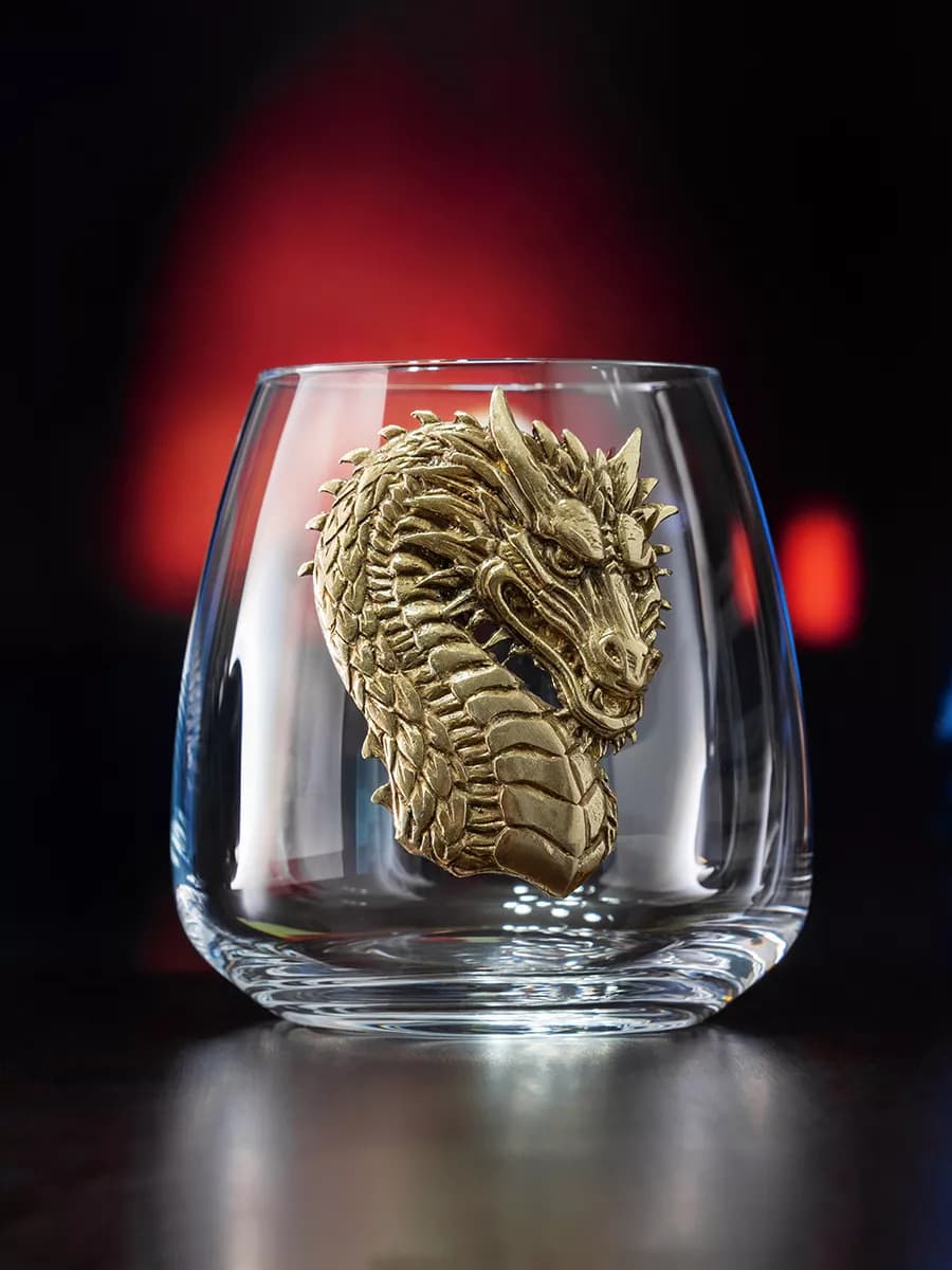 Бокал для виски и вина подарочный Дракон