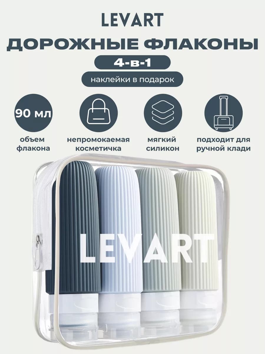 Дорожный набор флаконов для косметических средств