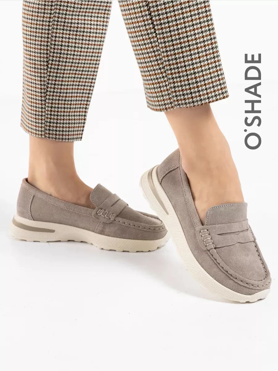 Мокасины женские замшевые