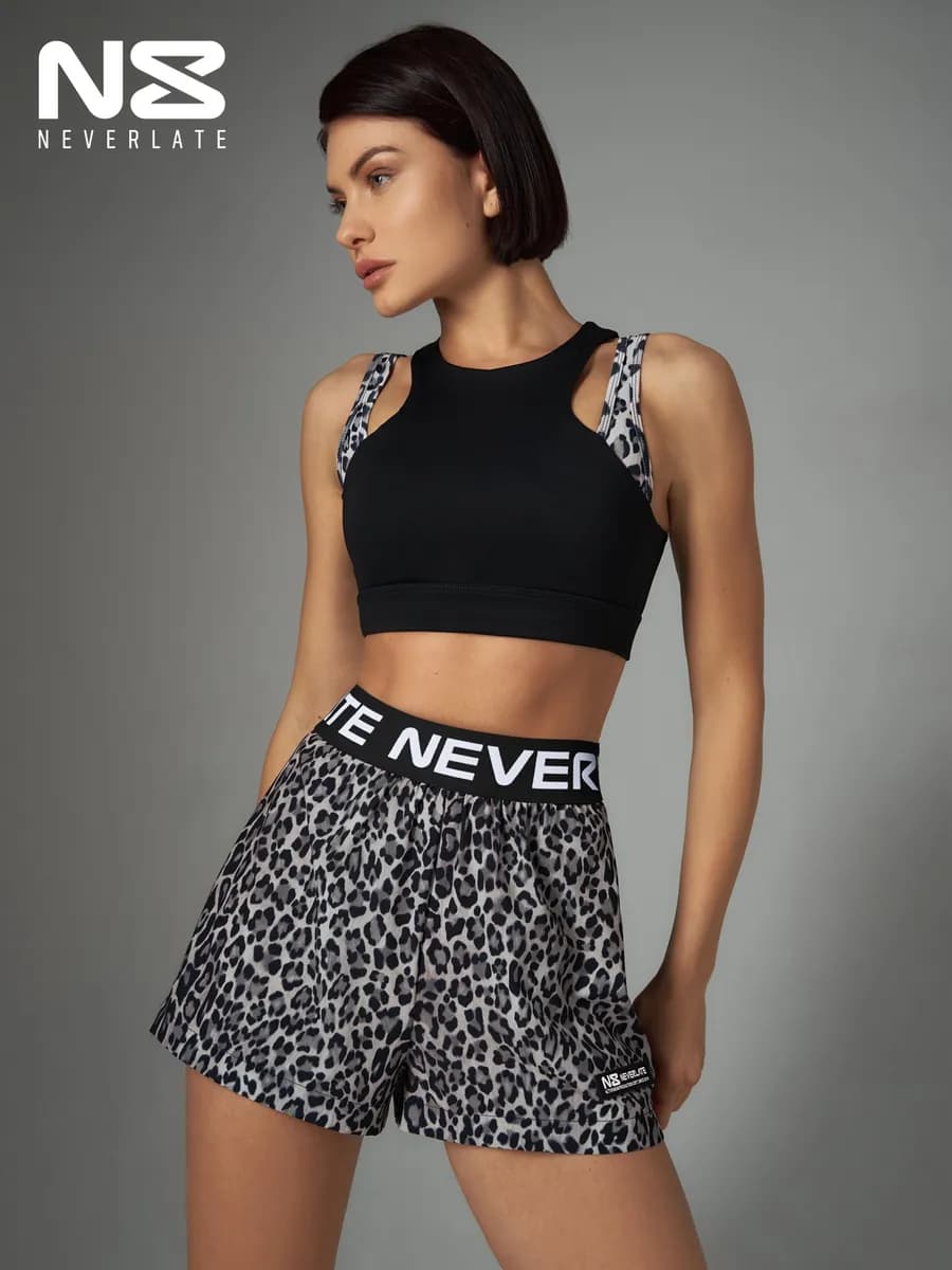 Шорты спортивные короткие леопардовые - фото 1