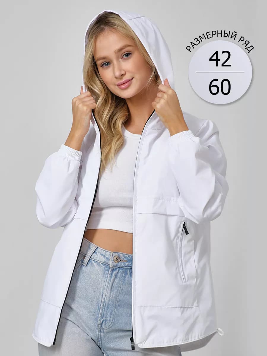 Ветровка с капюшоном весенняя больших размеров