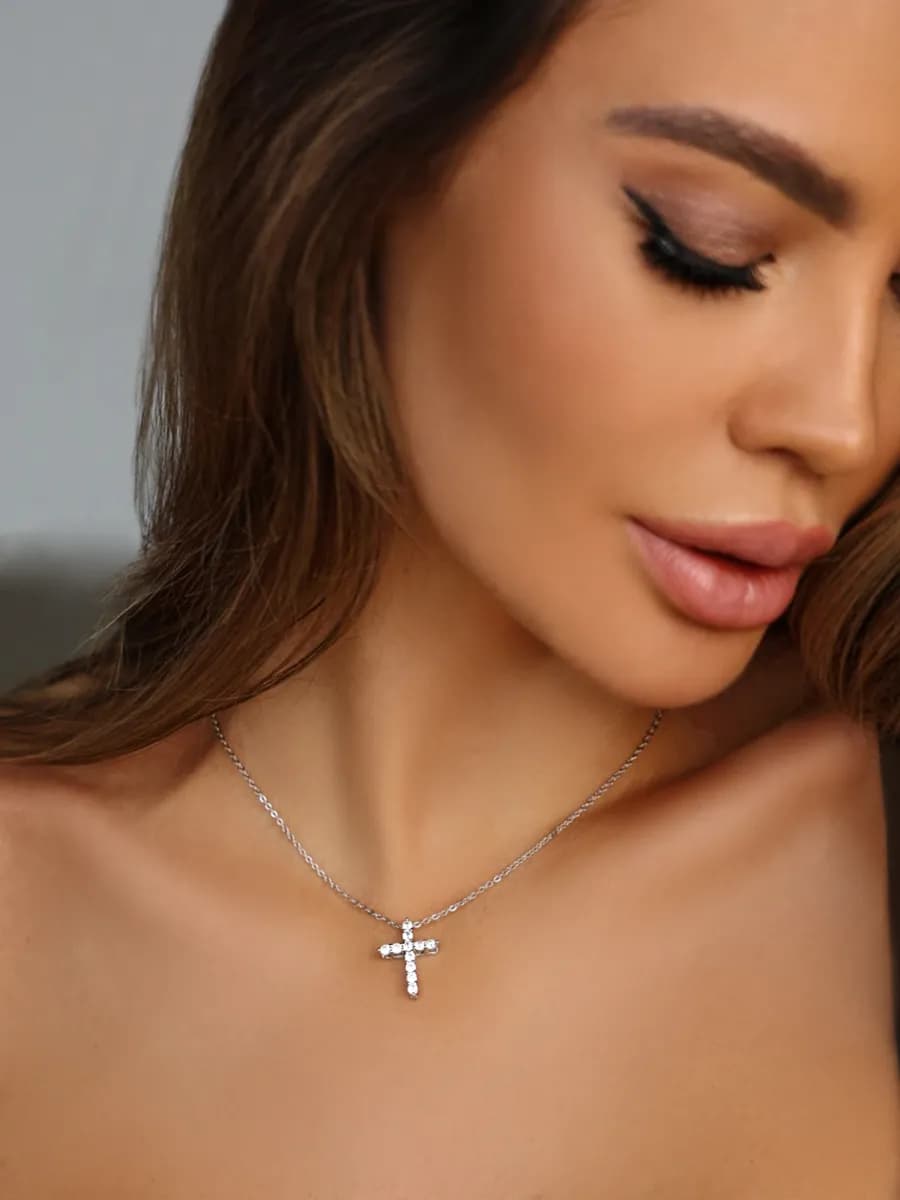 Подвеска крестик цепочка