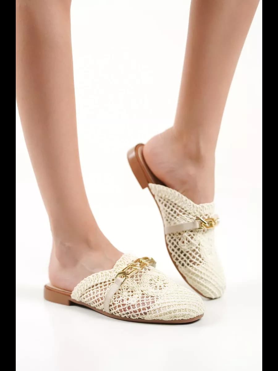 Мюли женские летние дышащие плетеные стильные сабо