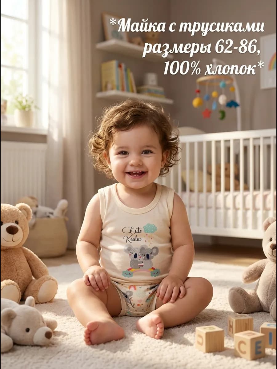 майка и трусики для новорожденного комплект