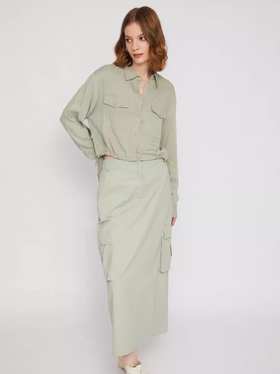 Короткая женская рубашка на кулиске