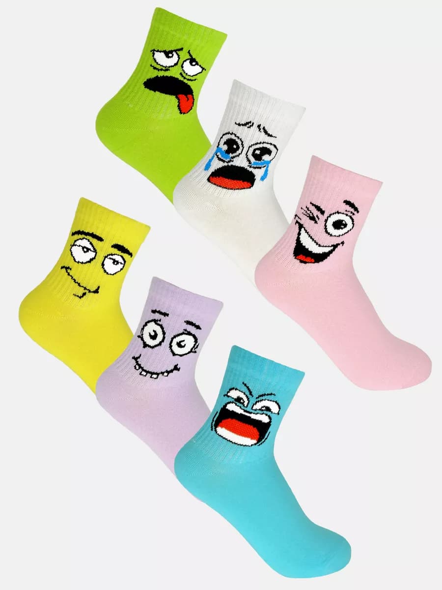 Носки детские для девочек подростков набор 6 пар