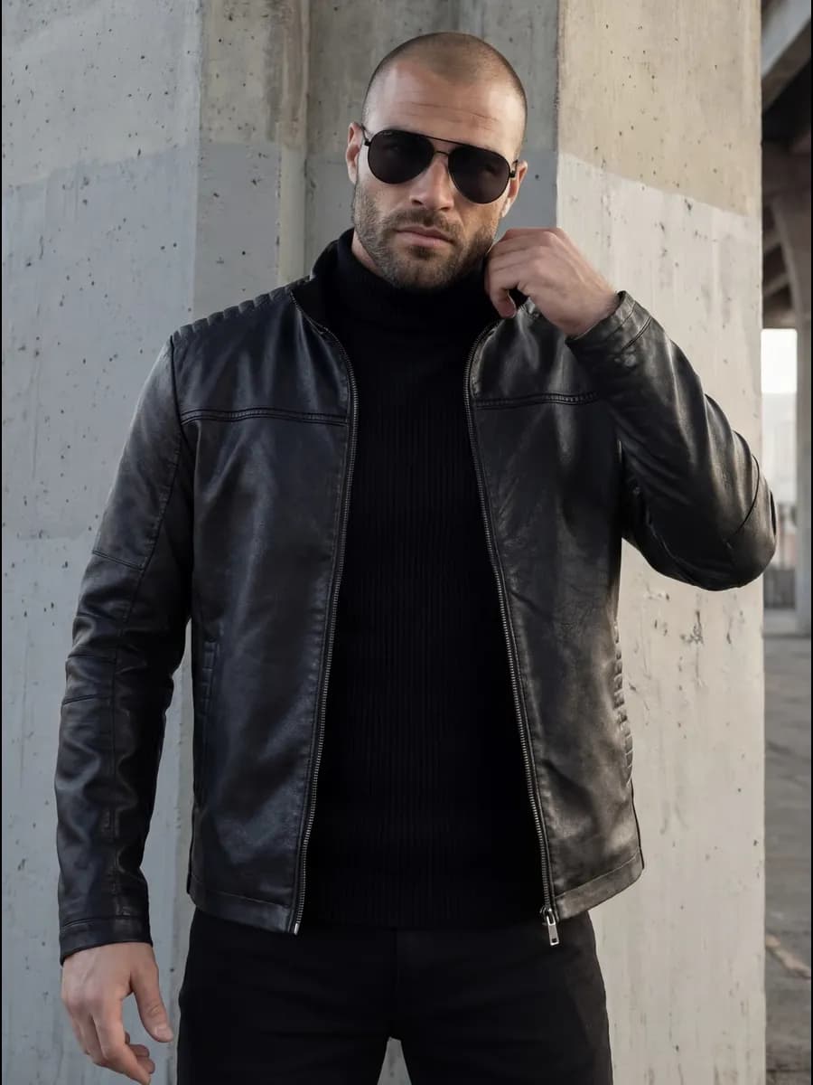 Куртка кожаная демисезонная