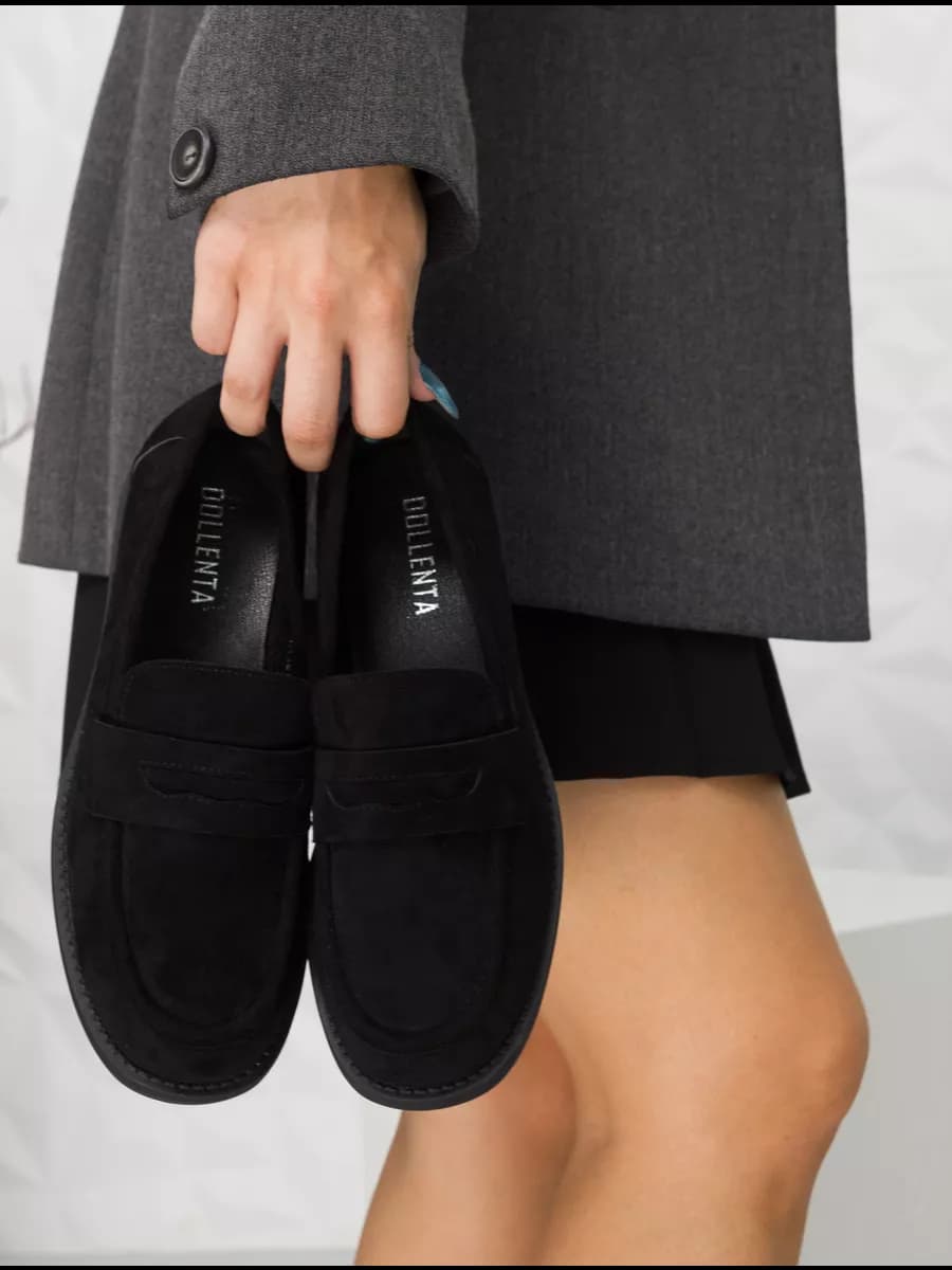 Лоферы замшевые весенние - фото 1