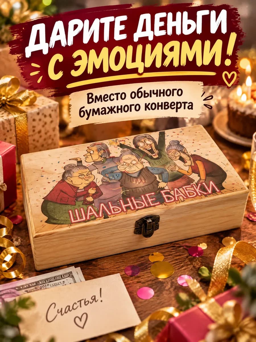 Шкатулка подарочная купюрница шальные бабки