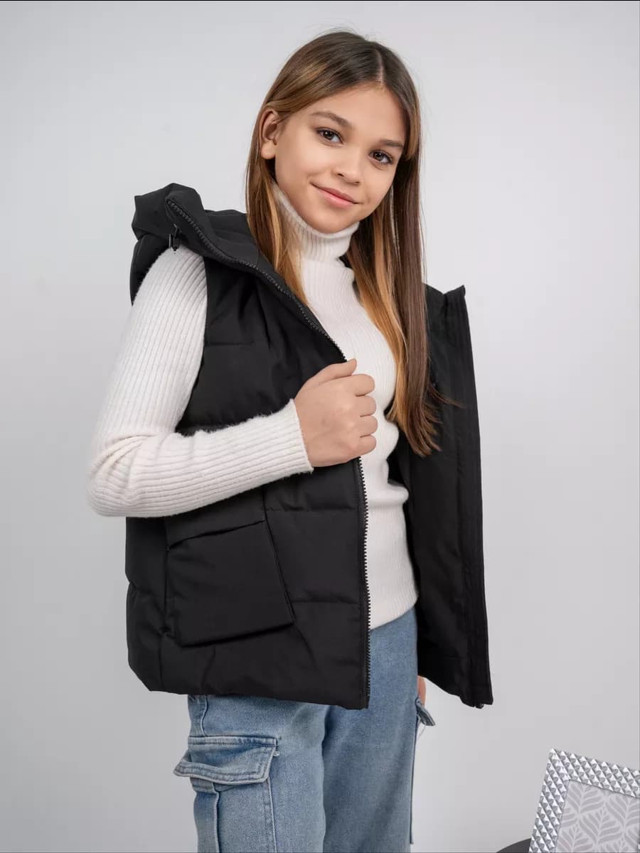 Жилет для девочки подростка утепленный