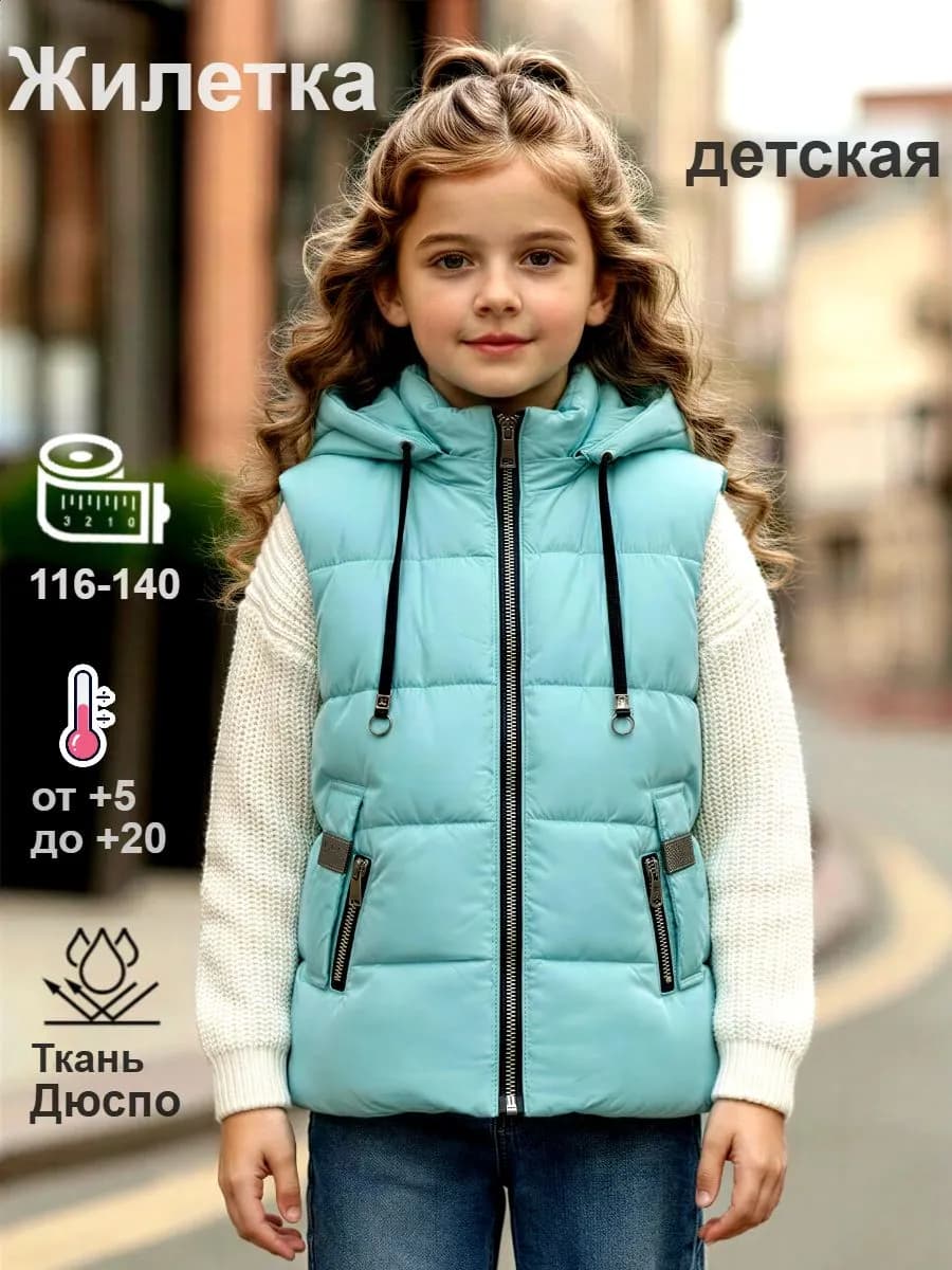 Жилетка детская утепленная безрукавка
