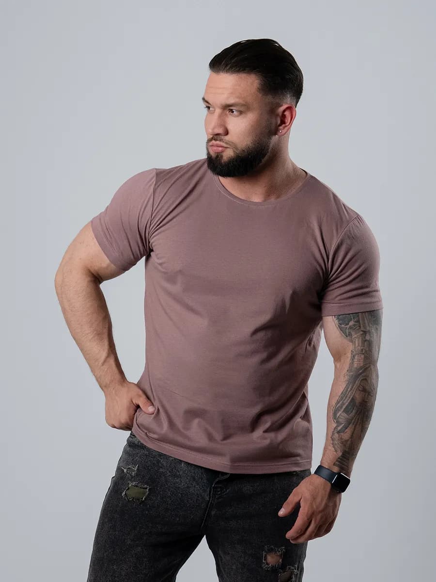 Футболка мужская однотонная хлопок