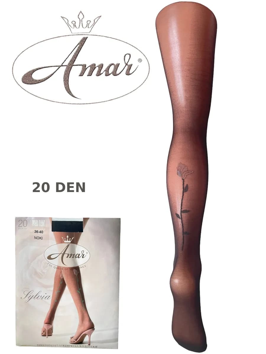 Изящные колготки с ботаническим акцентом 20 ден 6890-999