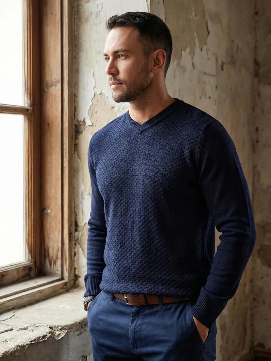 Свитер мужской тонкий базовый