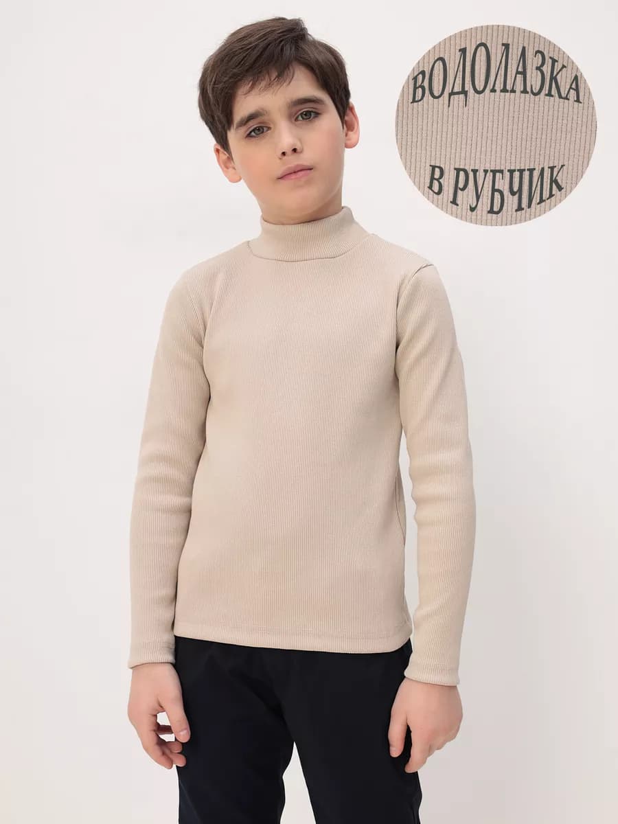 Водолазка трикотажная в рубчик со стойкой