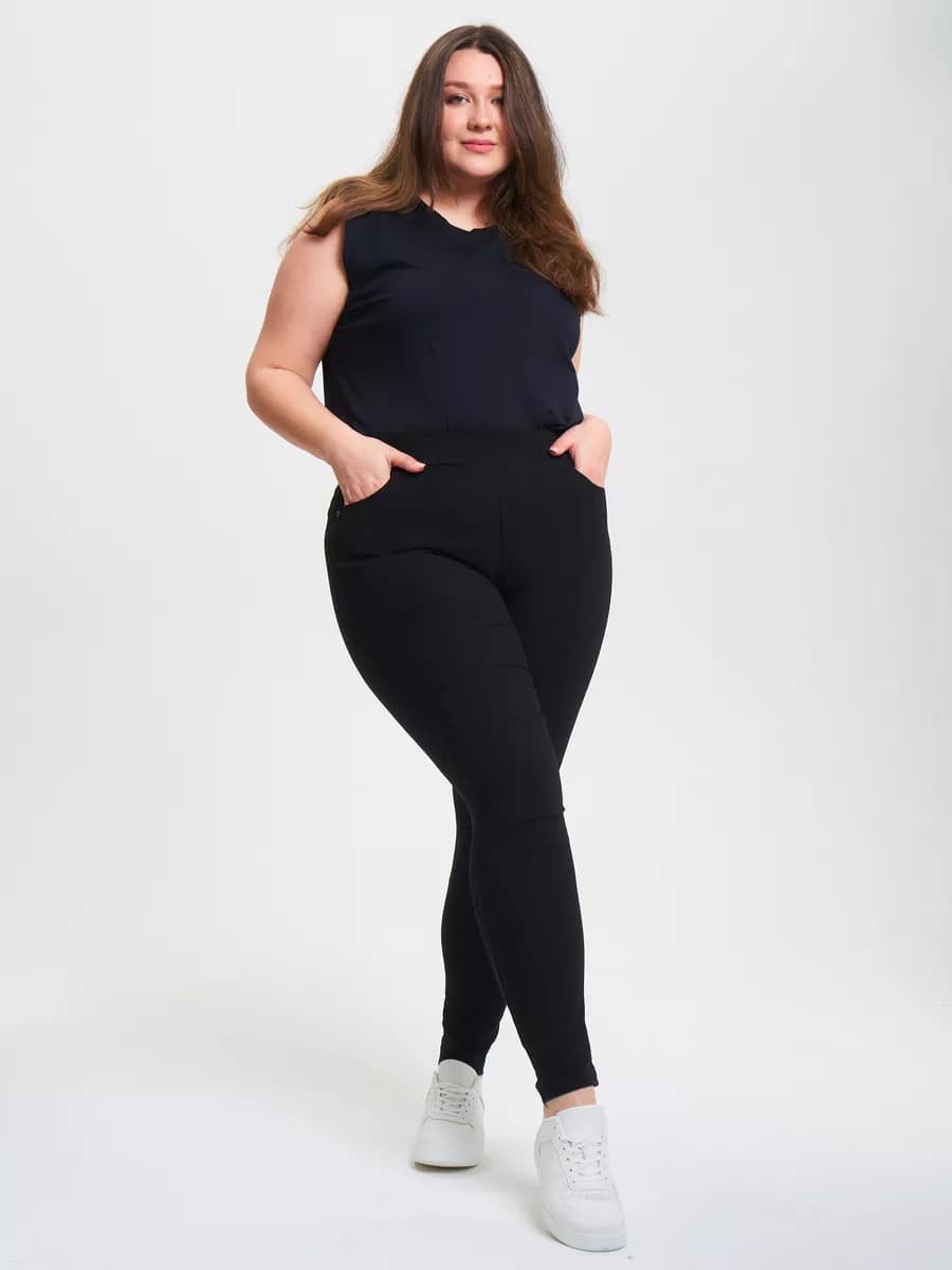 Джеггинсы с высокой посадкой большие размеры