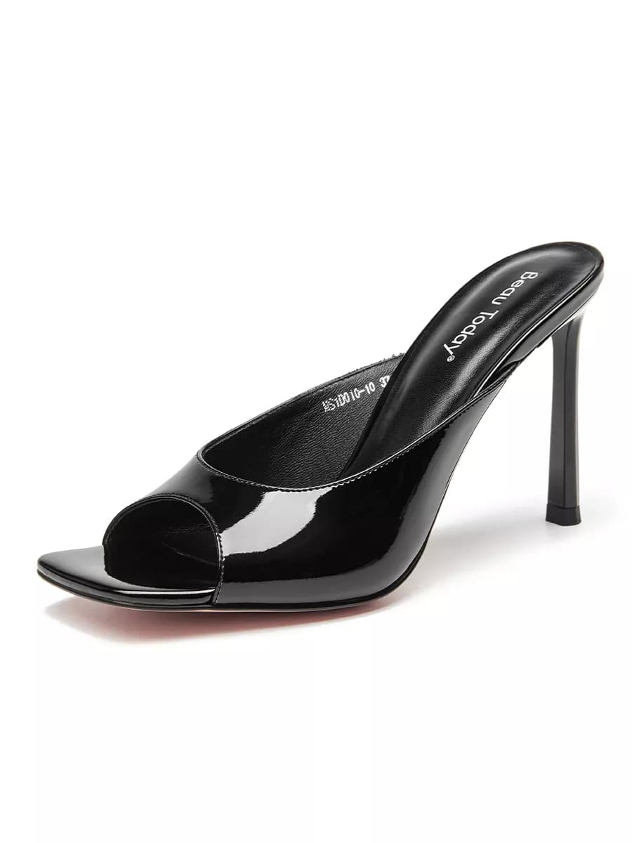 Мюли женские натуральная кожа на каблуке