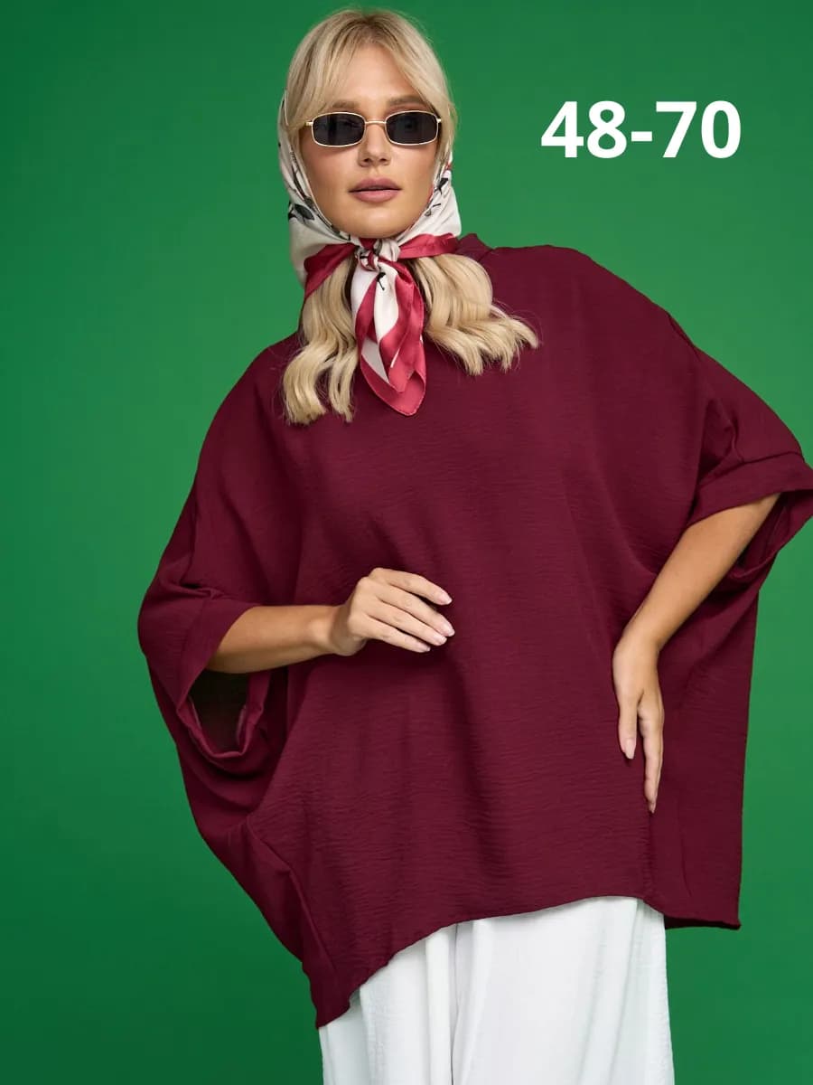 Блузка больших размеров с коротким рукавом