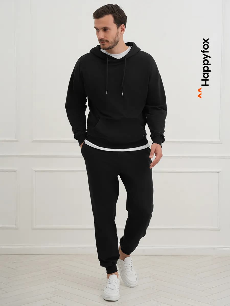 Костюм с брюками спортивный однотонный хлопок