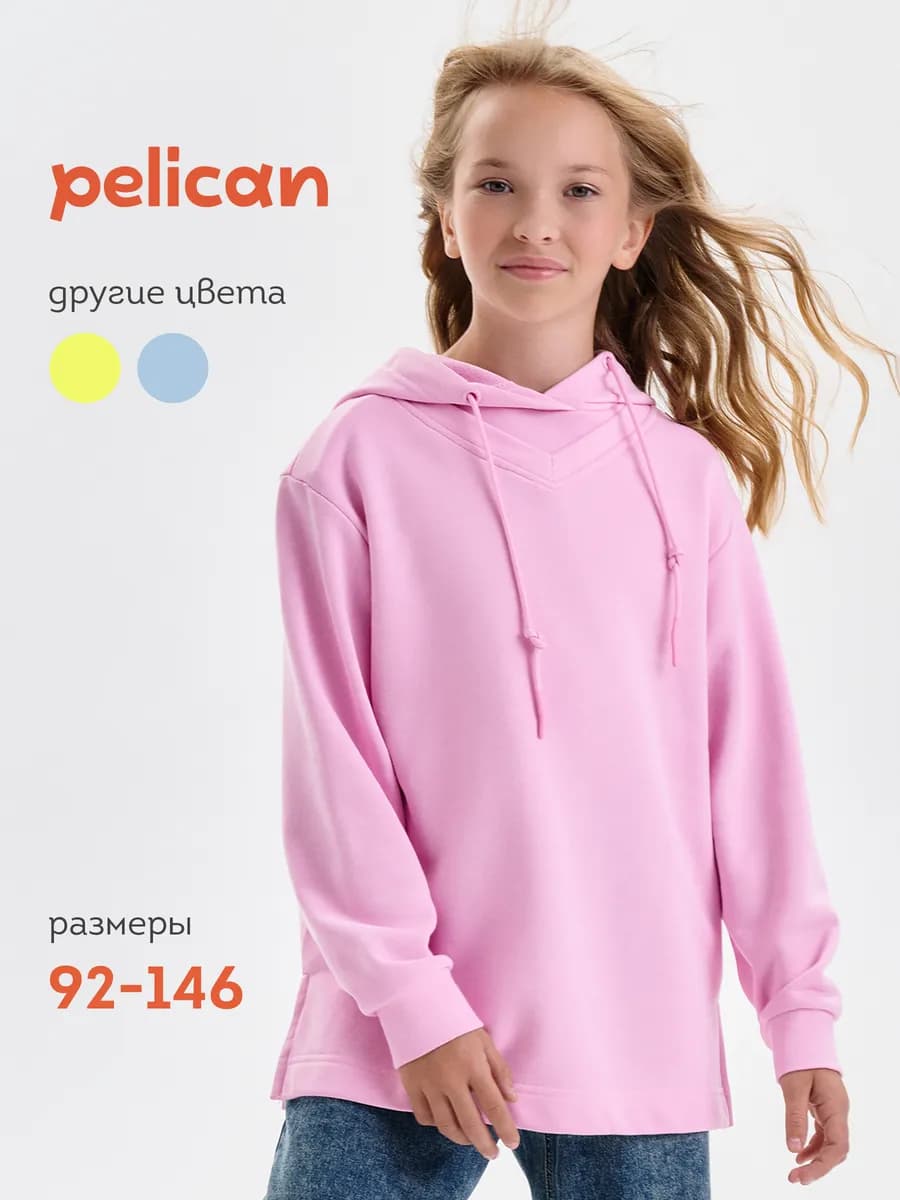 Худи с капюшоном удлиненное из футера